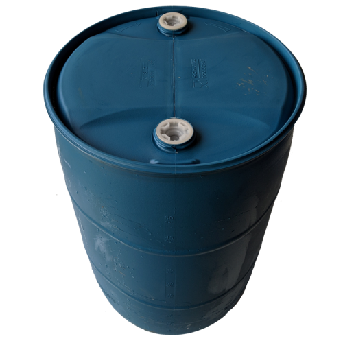 60 Gallon Blue Plastic Drum, Cover w/Lever Lock Ring Closure