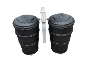 (2x) Black EarthMinded 190L / 50 Gallon With (1x) Diverter